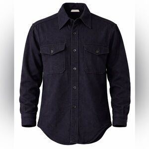 Vintage Naval Clothing Factory Melton Wool Shirt Navy CPO Mens Size 15 EUC